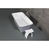 Arcticstone VRTSQ673624WG 67-Inch Solid Surface White Stone Freestanding Tub with Drain, Matte White/Gray