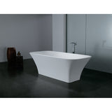 Arcticstone VRTSQ683222 69-Inch Solid Surface White Stone Freestanding Tub with Drain, Matte White