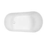 Arcticstone VRTSS513026 52-Inch Slipper Solid Surface Freestanding Tub with Drain, Glossy White/Matte White