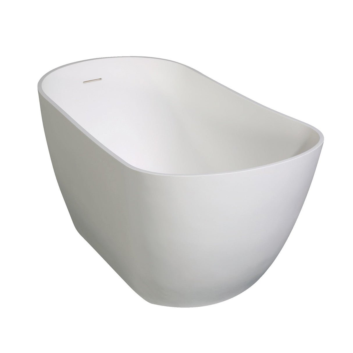 Arcticstone VRTSS513026 52-Inch Slipper Solid Surface Freestanding Tub with Drain, Glossy White/Matte White