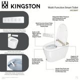 Kingston Sona VSC39918 - Edison Smart Toilet, White/Brushed Nickel
