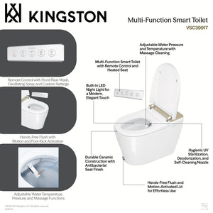 Kingston Sona VSC39918 - Edison Smart Toilet, White/Brushed Nickel