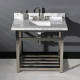 Kingston Commercial VSP3122A8 Steel Console Sink Base, Brushed Nickel