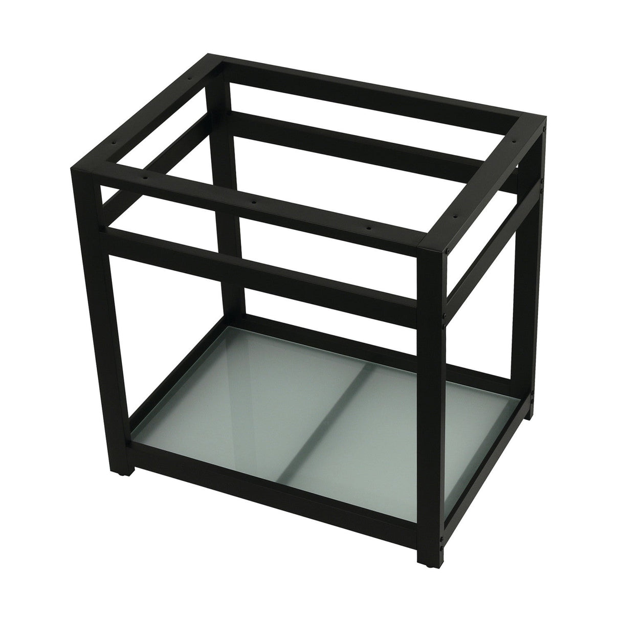 Kingston Commercial VSP3122B0 Steel Console Sink Base with Glass Shelf, Matte Black