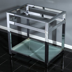 Kingston Commercial VSP3122B1 Steel Console Sink Base with Glass Shelf, Polished Chrome