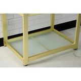 Kingston Commercial VSP3122B7 Steel Console Sink Base with Glass Shelf, Frosted Glass/Brushed Brass