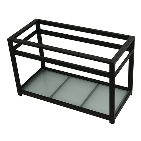 Kingston Commercial VSP4922B0 Steel Console Sink Base with Glass Shelf, Matte Black