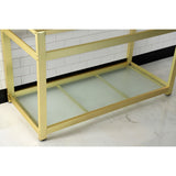 Kingston Commercial VSP4922B7 Steel Console Sink Base with Glass Shelf, Frosted Glass/Brushed Brass