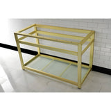Kingston Commercial VSP4922B7 Steel Console Sink Base with Glass Shelf, Frosted Glass/Brushed Brass