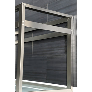 Kingston Commercial VSP4922B8 Steel Console Sink Base with Glass Shelf, Brushed Nickel