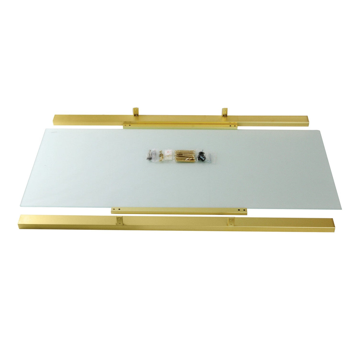 Kingston Commercial VSP4922G7 Console Sink Base Glass Shelf, Frosted Glass/Brushed Brass