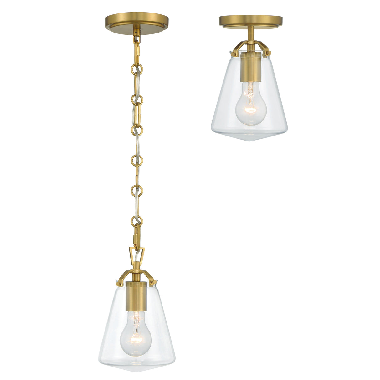 Voss 1 Light Luxe Gold Mini Pendant VSS-7002-LG