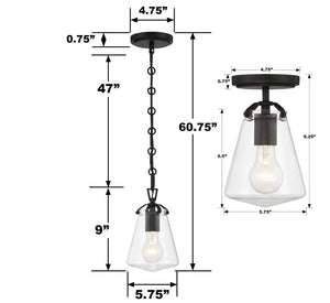Voss 1 Light Luxe Gold Mini Pendant VSS-7002-LG