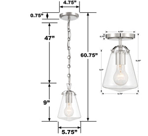 Voss 1 Light Luxe Gold Semi Flush Mount VSS-7002-LG_CEILING