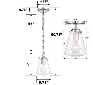 Voss 1 Light Luxe Gold Mini Pendant VSS-7002-LG