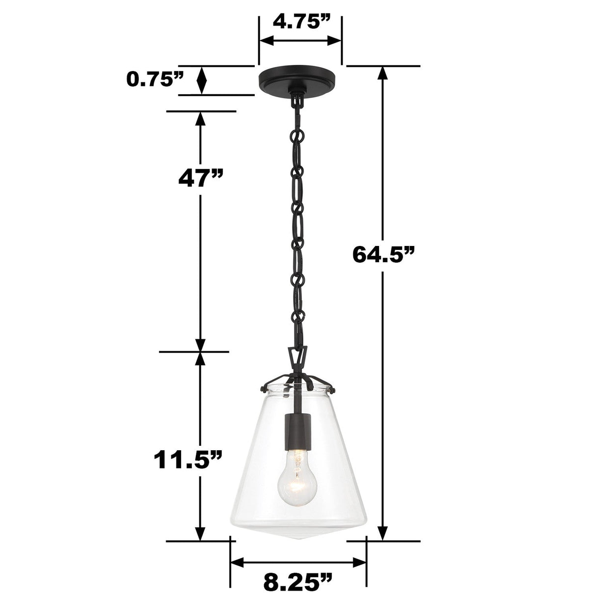 Voss 1 Light Luxe Gold Mini Pendant VSS-7003-LG