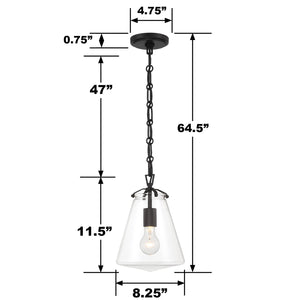Voss 1 Light Luxe Gold Mini Pendant VSS-7003-LG