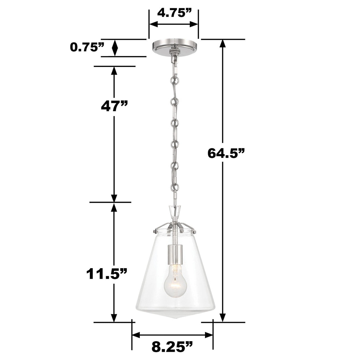 Voss 1 Light Luxe Gold Mini Pendant VSS-7003-LG