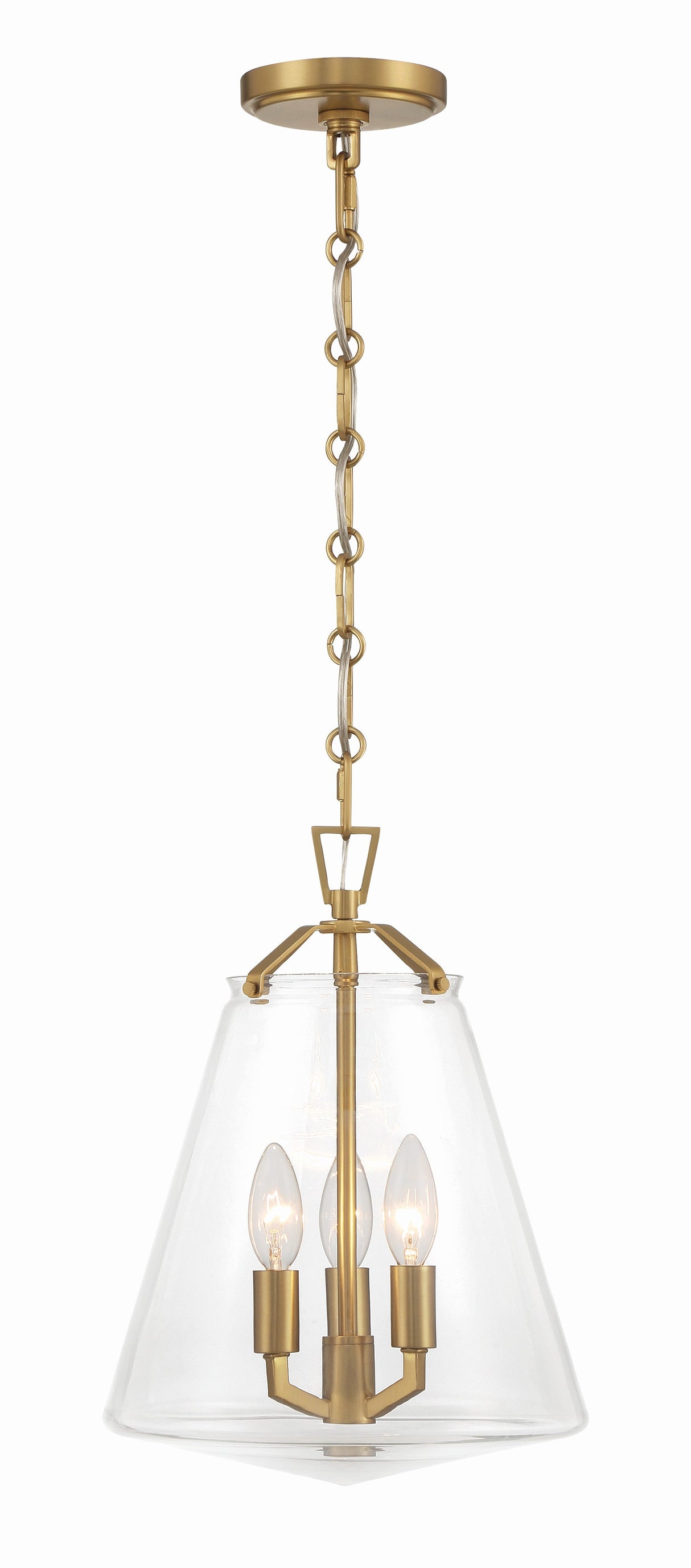 Voss 3 Light Luxe Gold Mini Chandelier VSS-7004-LG