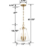 Voss 3 Light Luxe Gold Mini Chandelier VSS-7004-LG