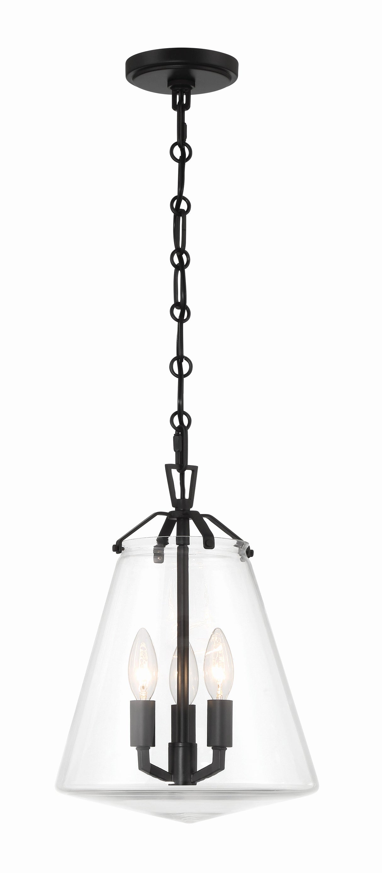 Voss 3 Light Matte Black Mini Chandelier VSS-7004-MK