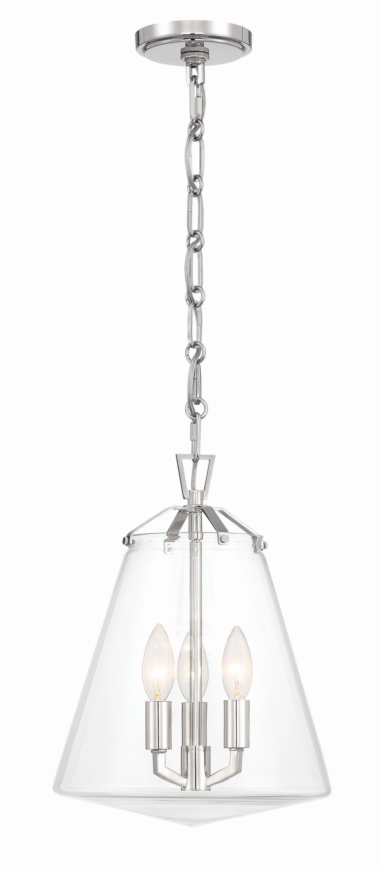 Voss 3 Light Polished Nickel Mini Chandelier VSS-7004-PN