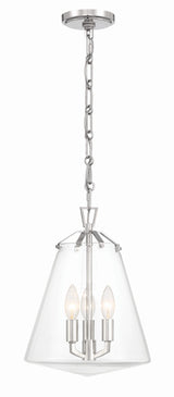 Voss 3 Light Polished Nickel Mini Chandelier VSS-7004-PN