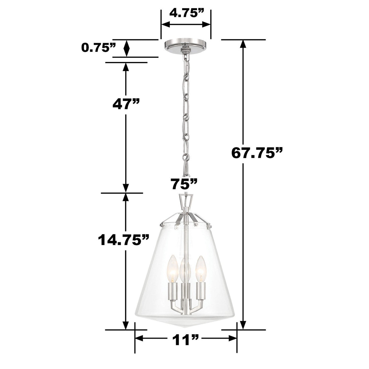 Voss 3 Light Luxe Gold Mini Chandelier VSS-7004-LG