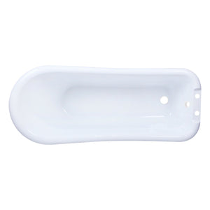 Aqua Eden VT7DE672826WAC1 67-Inch Acrylic Single Slipper Clawfoot Tub with 7-Inch Faucet Drillings, White/Polished Chrome
