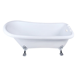 Aqua Eden VT7DE672826WAC1 67-Inch Acrylic Single Slipper Clawfoot Tub with 7-Inch Faucet Drillings, White/Polished Chrome