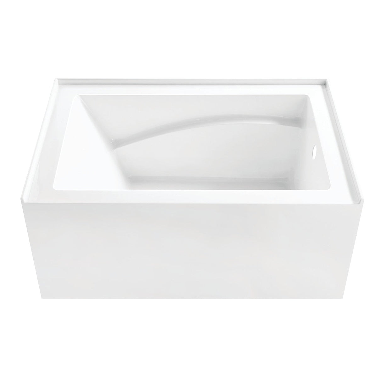 Aqua Eden VTAM4832R22D 48-Inch Anti-Skid Acrylic 3-Wall Alcove Tub with Right Hand Drain, Glossy White