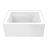 Aqua Eden VTAM4836L22T 48-Inch Acrylic 3-Wall Alcove Tub with Left Hand Drain, Glossy White