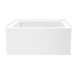 Aqua Eden VTAM4836L22T 48-Inch Acrylic 3-Wall Alcove Tub with Left Hand Drain, Glossy White