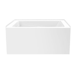 Aqua Eden VTAM4836L22T 48-Inch Acrylic 3-Wall Alcove Tub with Left Hand Drain, Glossy White