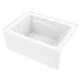 Aqua Eden VTAM4836L22T 48-Inch Acrylic 3-Wall Alcove Tub with Left Hand Drain, Glossy White