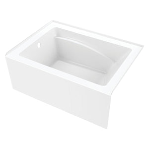 Aqua Eden VTAM4836L22T 48-Inch Acrylic 3-Wall Alcove Tub with Left Hand Drain, Glossy White