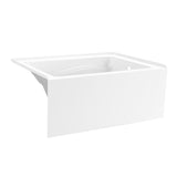 Aqua Eden VTAM4836R22T 48-Inch Acrylic 3-Wall Alcove Tub with Right Hand Drain, Glossy White