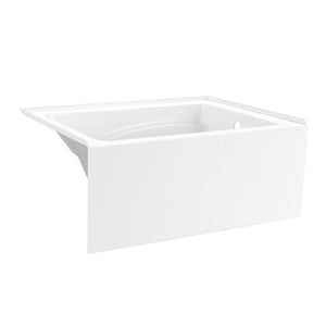 Aqua Eden VTAM4836R22T 48-Inch Acrylic 3-Wall Alcove Tub with Right Hand Drain, Glossy White