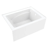 Aqua Eden VTAM4836R22T 48-Inch Acrylic 3-Wall Alcove Tub with Right Hand Drain, Glossy White