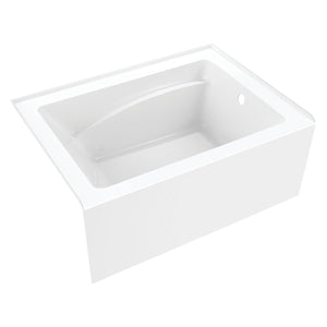 Aqua Eden VTAM4836R22T 48-Inch Acrylic 3-Wall Alcove Tub with Right Hand Drain, Glossy White