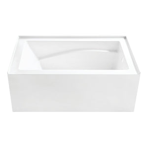 Aqua Eden VTAM5432R22D 54-Inch Anti-Skid Acrylic 3-Wall Alcove Tub with Right Hand Drain, Glossy White