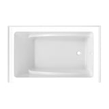 Aqua Eden VTAM5436R22T 54-Inch Acrylic 3-Wall Alcove Tub with Right Hand Drain, Glossy White