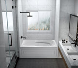 Aqua Eden VTAM6031L21B 60-Inch Anti-Skid Acrylic 3-Wall Alcove Tub with Arm Rest Left Hand Drain Hole, White