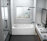 Aqua Eden VTAM6031R21B 60-Inch Anti-Skid Acrylic 3-Wall Alcove Tub with Arm Rest Right Hand Drain Hole, White