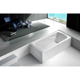 Aqua Eden VTAM6032L21 60-Inch Acrylic 3-Wall Alcove Tub with Left Hand Drain Hole, White