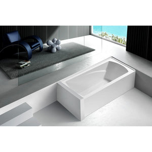 Aqua Eden VTAM6032L21 60-Inch Acrylic 3-Wall Alcove Tub with Left Hand Drain Hole, White