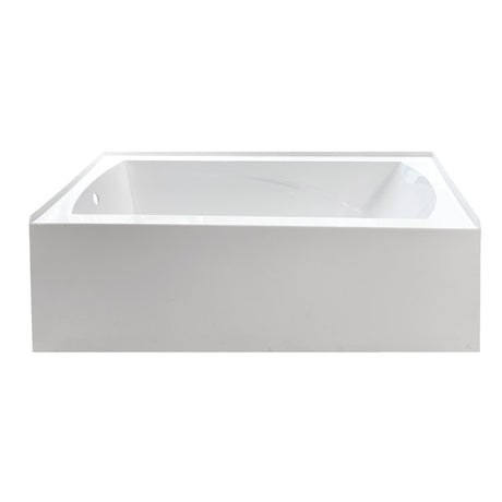 Aqua Eden VTAM6032L21 60-Inch Acrylic 3-Wall Alcove Tub with Left Hand Drain Hole, White