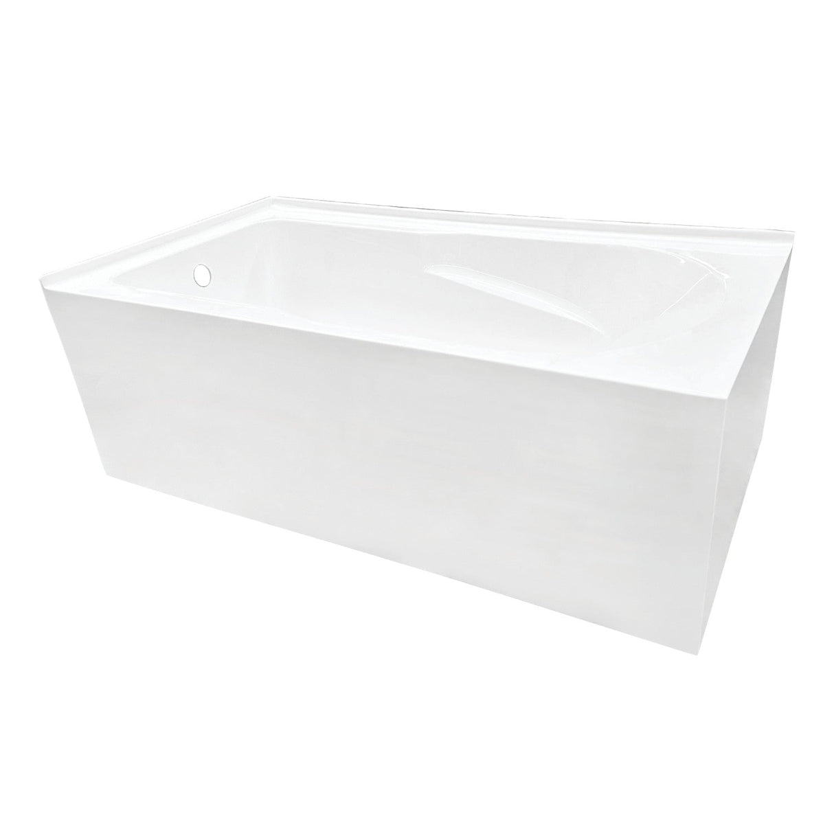 Aqua Eden VTAM6032L21TS 60-Inch Acrylic 2-Wall Corner Alcove Tub with Left Hand Drain Hole, White