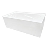 Aqua Eden VTAM6032L21TS 60-Inch Acrylic 2-Wall Corner Alcove Tub with Left Hand Drain Hole, White