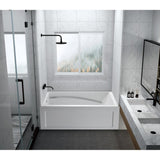 Aqua Eden VTAM6032L22B 60-Inch Anti-Skid Acrylic 3-Wall Alcove Tub with Arm Rest and Left Hand Drain, White